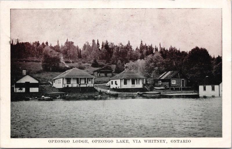 Opeongo Lodge Opeongo Lake via Whitney Ontario ON c1947 Vintage Postcard E34