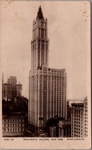USA New York City Woolworth Building NY Vintage RPPC C006