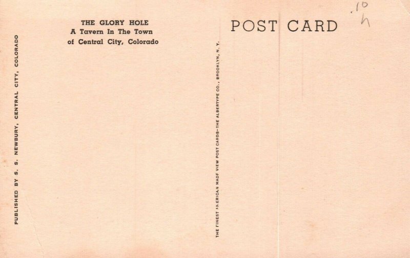 Central City Colorado CO Glory Hole Tavern Postcard