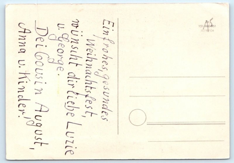 Herzliche Weihnachtsgrüße  - GERMANY 4x6 Postcard