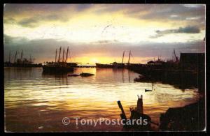Sunset at Port-of-Spain Wharves/Shooner Jetty