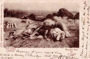 Great Britain Postcard 1903 Posted Tate Gallery London Noonday Rest Undivided