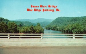 Vintage Postcard View of James River Bridge Blue Ridge Parkway Virginia VA