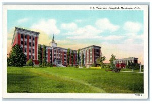 c1940s US Veterans Hospital Building Exterior Muskogee Oklahoma OK Tree Postcard