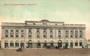 Vintage Postcard 1914 New York Central Station Building Utica N. Y. Structure