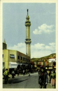 jordan, AMMAN عَمَّان, Street Scene with Mosque, Islam (1950s) Postcard