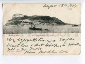 401543 GIBRALTAR from Commercial Mole 1904 year RPPC ship post