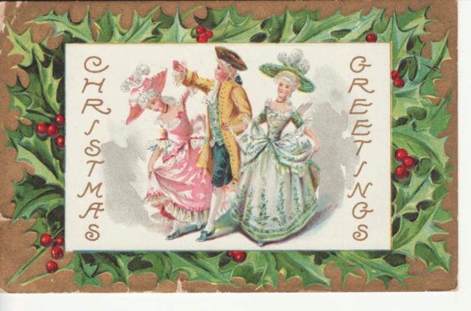 CHRISTMAS  MAN & LADIES in VICTORIAN DRESS '09 postcard