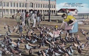 New Jersey Atlantic City Feeding The Pigeons On The Boardwalk