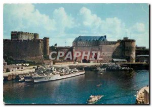 Postcard Modern Colors Brest in Brittany Old Castle Penfeld at the entrance o...