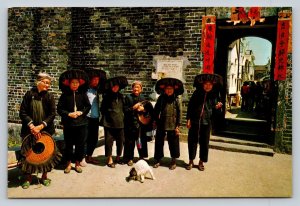 Village Women Outside Kathing Walled City 4x6 Vintage Postcard 0467