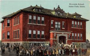 F27/ Idaho Falls Idaho Postcard c1910 Riverside School Building