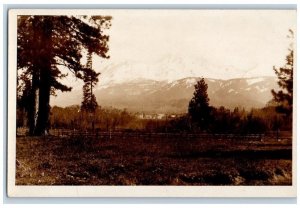 1927 View Of City Mountains Siskiyou County Sisson CA RPPC Photo Postcard 