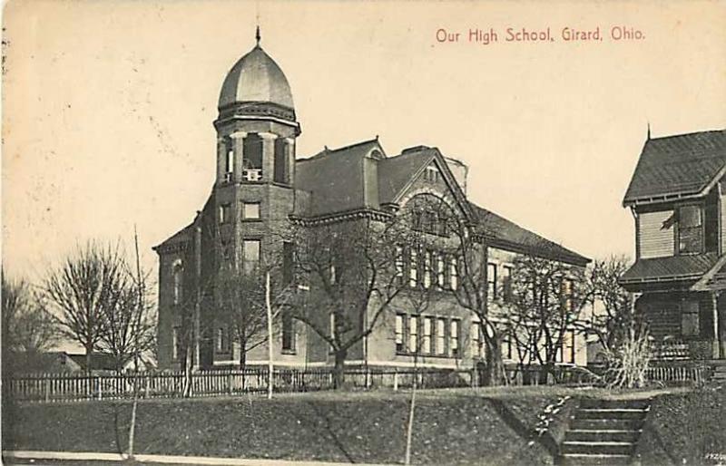 High School in Girard Ohio OH 1909 Divided Back