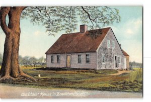 Brockton Massachusetts MA Postcard 1907-15 The Oldest House in Brockton Heights