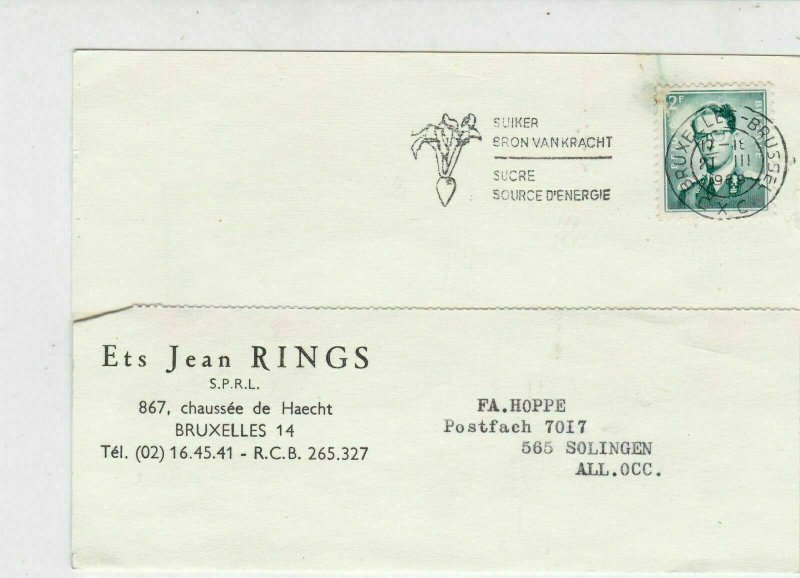 Belgium 1969 Commercial Order Sugar Source for Energy Slogan Stamps Card Rf25463 