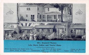 Tupper Lake New York Lake Shore Cabins and Tourist Home Vintage Postcard AA18381