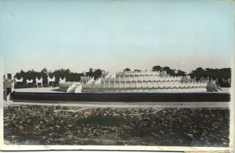 china, PEKING, Set of 9 Coloured Real Photos of the Temple of Heaven (1920s)