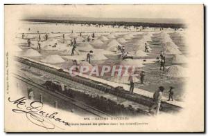 Old Postcard Salins d & # 39Hyeres Drummers making sheaves in cristallisoirs