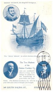 New York  Syracuse Hudson Crockery Co.  Henry Hudson-Half Moon, China Import,...