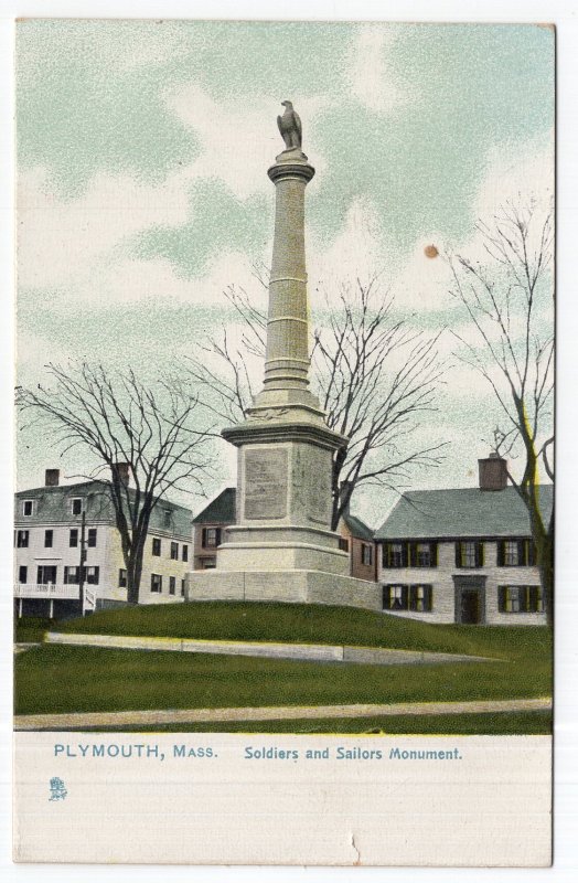 Plymouth, Mass, Soldiers and Sailors Monument - Tuck