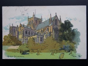 Yorkshire RIPON CATHEDRAL Tom Brown c1904 Postcard PM FRAMLINGHAM DUPLEX D11