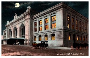 New York  Albany Union Depot at night