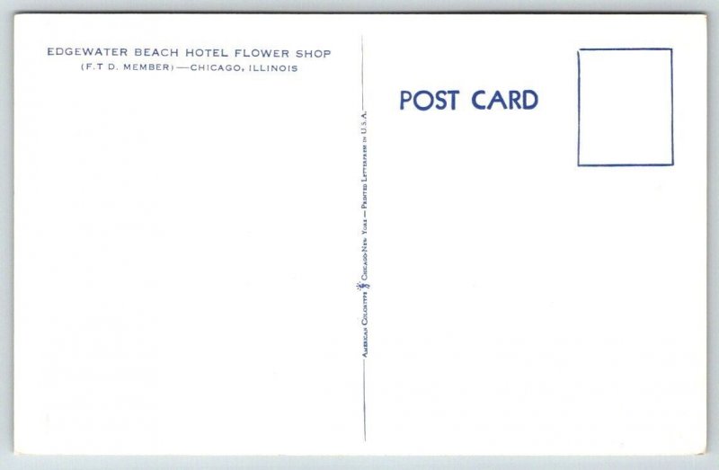 Edgewater Beach Hotel Flower Shop Postcard - Chicago, Illinois