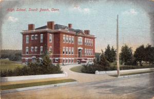 SOUND BEACH CONNECTICUT HIGH SCHOOL POSTCARD c1908