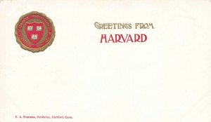 Cambridge MA Greetings From Harvard Early Embossed Postcard