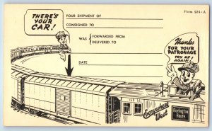 c1905 Train Burlington Route Everywhere West Thanks For Your Patronage Postcard