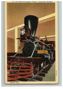 1930-45 Postcard Historical Engine Texas Cyclorama Building Atlanta Ga Train  