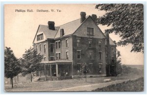 BETHANY, WV West Virginia ~ PHILLIPS HALL Bethany College 1909 J. Elson Postcard