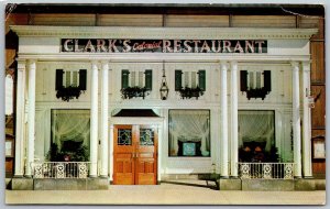 Cleveland Ohio 1959 Postcard Clark's Colonial Restaurant