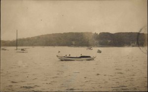 Northport Long Island NY Boats Harbor c1910 Real Photo Postcard