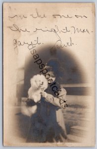 K49/ Tippecanoe City Ohio RPPC Postcard c1910 Tipp City Woman Dog 130
