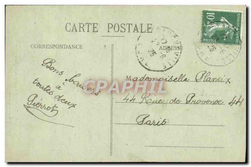 Old Postcard Bourg Road Bridge in Rugles Passy