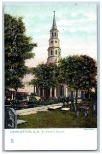 Charleston South Carolina SC Postcard St. Phillip's Church c1905 Antique