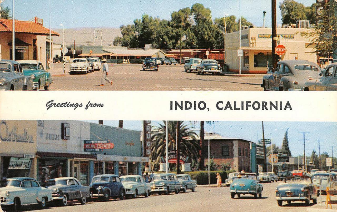 Miles Avenue INDIO, CALIFORNIA Street Scenes 1950s Cars 1958 Vintage ...