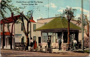 Postcard Omaha House and Salt Sea Springs in Excelsior Springs, Missouri