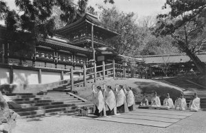 RPPC, Nara Japan  KASUGA SHRINE  Sacred Dancers & Musicians  Real Photo Postcard