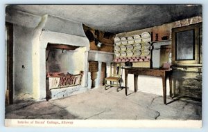 Interior of Burns' Cottage ALLOWAY Scotland UK Postcard