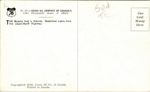 Alberta Mountains Canada Waterfowl Lakes VTG Postcard UNP Unused c1940 Vintage 