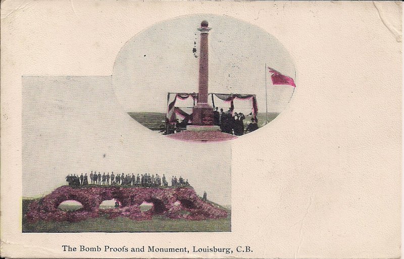 CANADA, Louisburg CB NS, Bomb Shelter Fort Monument, 1905 Postmark Cape Breton