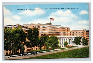 Vintage 1930's Postcard University of Michigan Hospital & Addition Ann Arbor MI