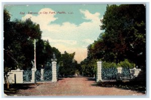 c1912 Entrance City Park Mclellan Gateway Pueblo Colorado CO Vintage Postcard 