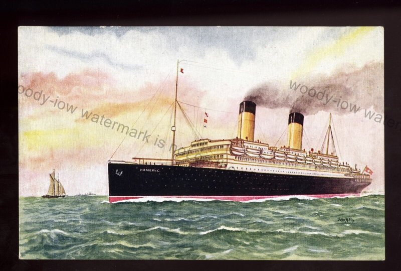 LS4356 - White Star Liner - Homeric - bt.1922 - Artist - John H Fry - postcard