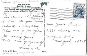 Sun City Arizona Entertainment at the Sun Bowl Mailed 1970