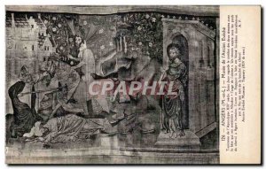 Old Postcard Angers Museum of Old bishopric tapestry of Apocalypse xiv centur...