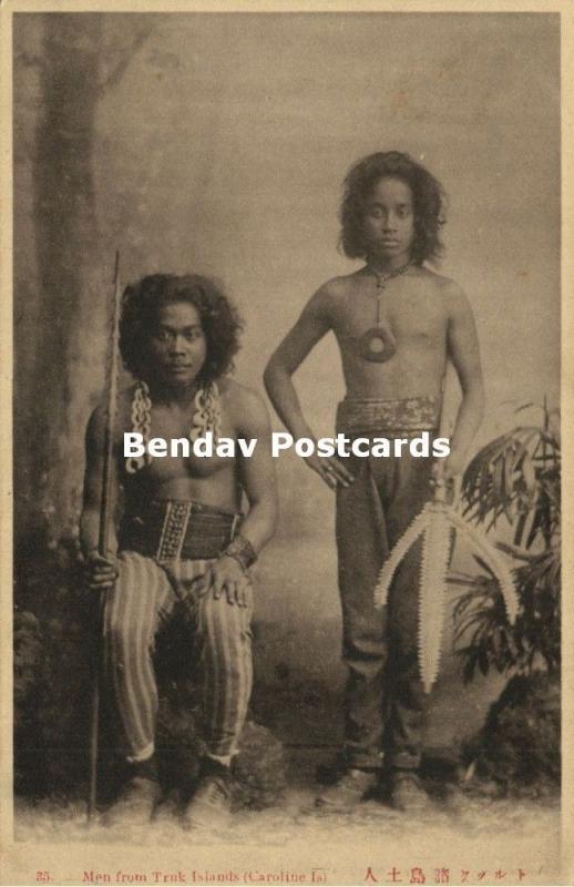 Caroline Islands, CHUUK State, Armed Native Men of Truk Islands (1910s)